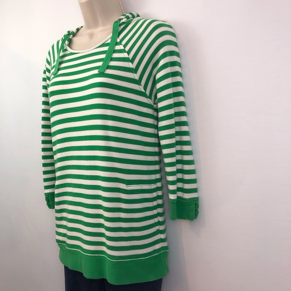 Gap Green White Stripe Hoodie Sweatshirt - Picture 4 of 16